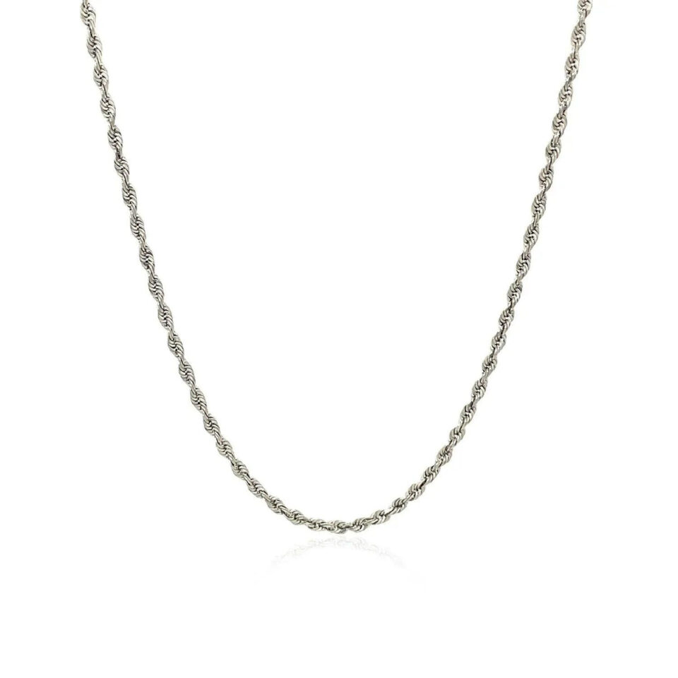 10K White Gold Rope Chain 1.60mm