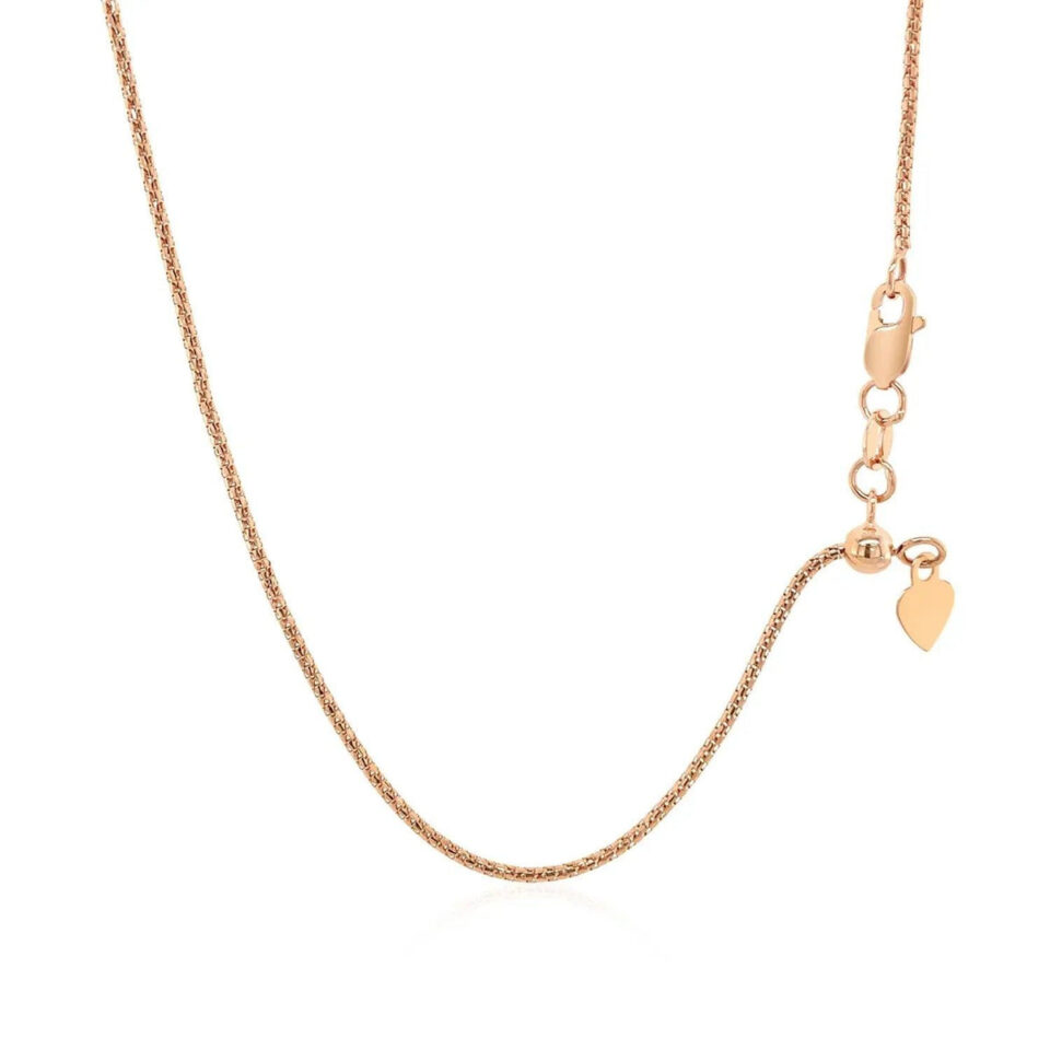 14K Rose Gold Adjustable Chain 1.30mm
