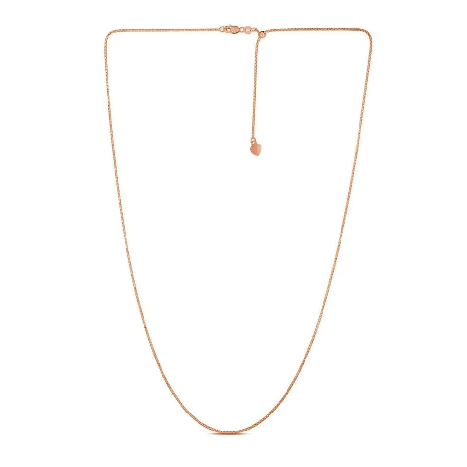 14K Rose Gold Adjustable Chain 1.30mm