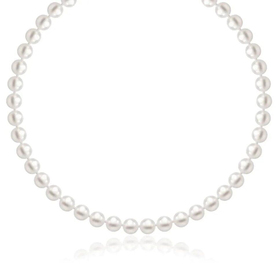 14K Yellow And White Gold Pearl Necklace 6.0mm