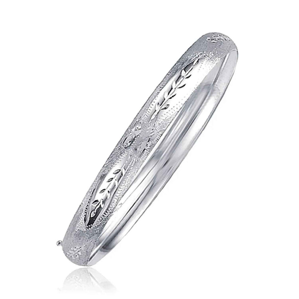14K White Gold Bangle 6.00mm