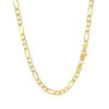 3.7 mm solid figaro chain in solid 10K yellow gold, view 3