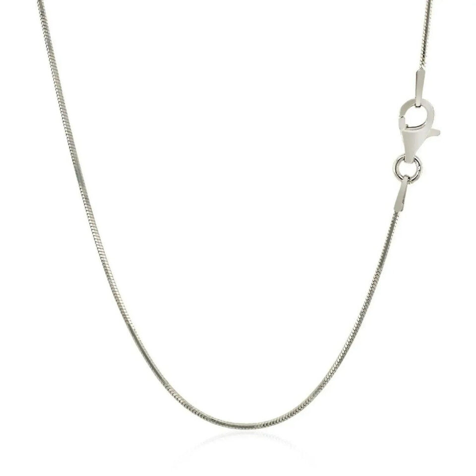 Sterling Silver, Rhodium Plated Snake 1.20mm