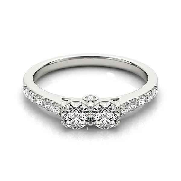 14K White Gold Round Lab-Grown Diamond Ring 3/4cttw