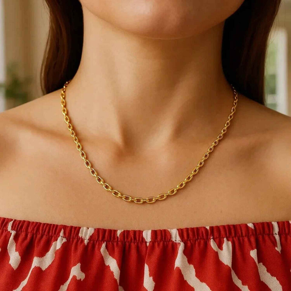 2.90mm cable chain in solid 14K yellow gold, view 10