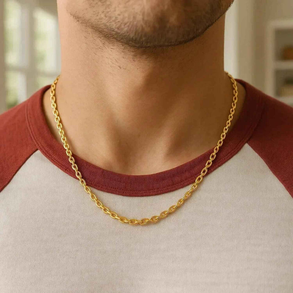 2.90mm cable chain in solid 14K yellow gold, view 11