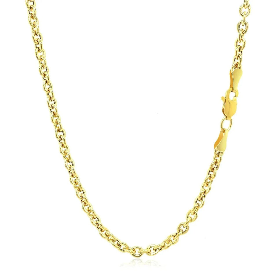 2.90mm cable chain in solid 14K yellow gold, view 3