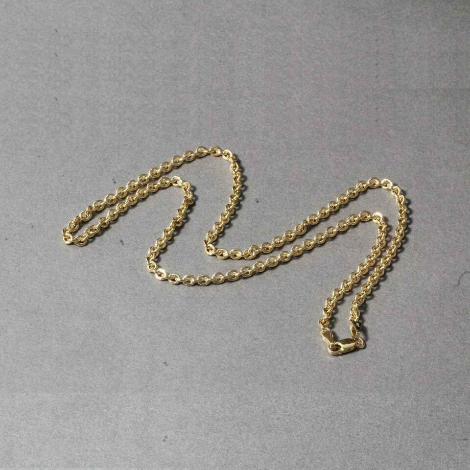2.90mm cable chain in solid 14K yellow gold, view 5