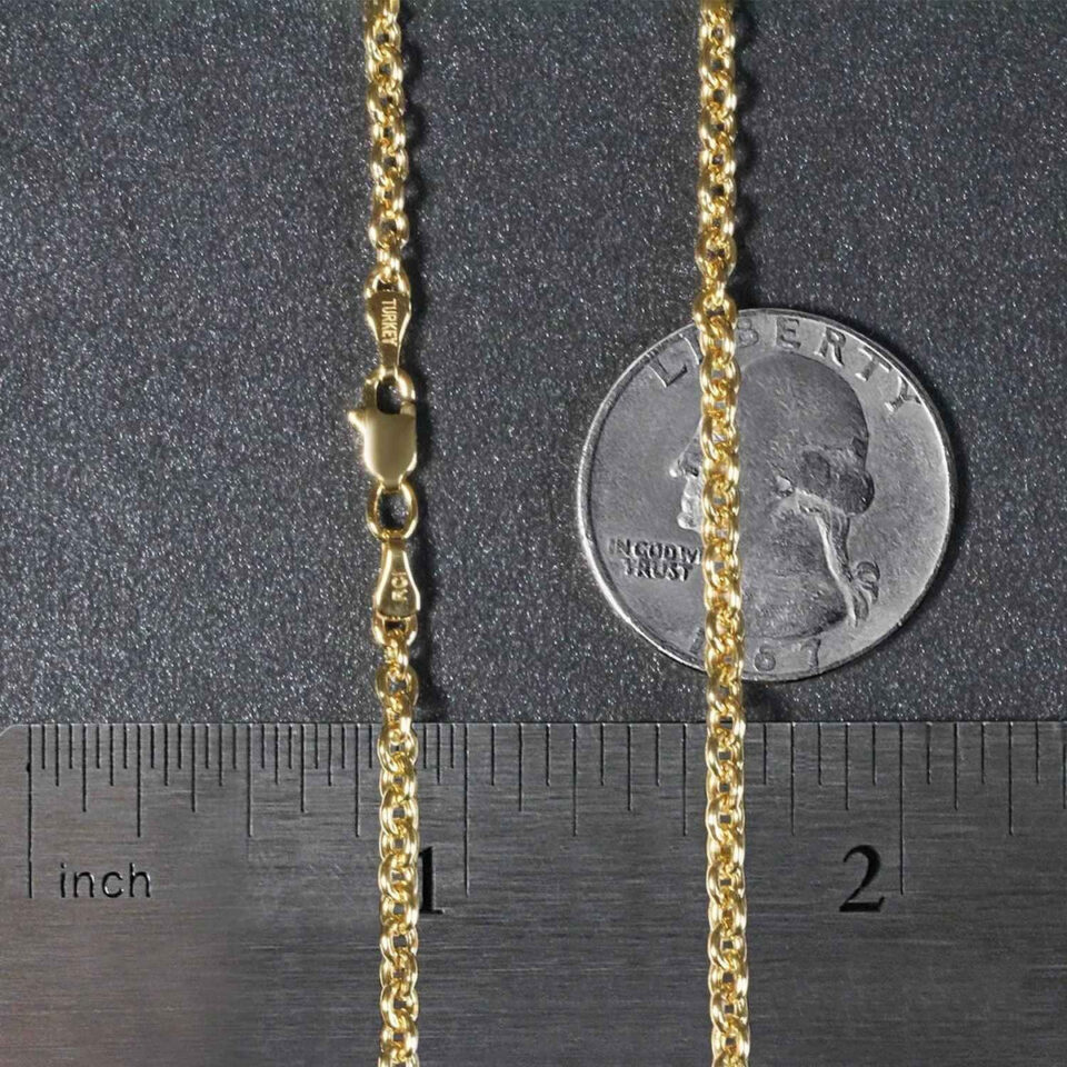 2.90mm cable chain in solid 14K yellow gold, view 7