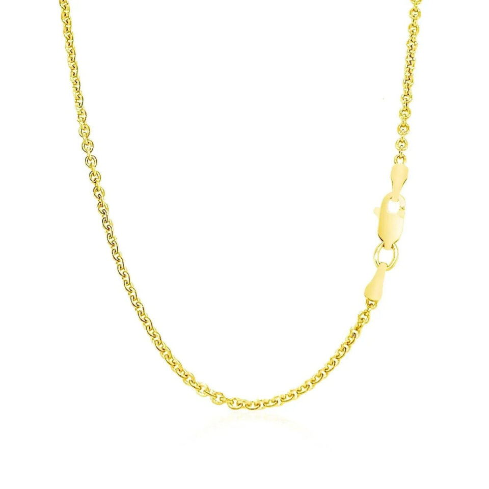 1.8 mm forsantina lite cable link chain in solid 14K yellow gold, view 3