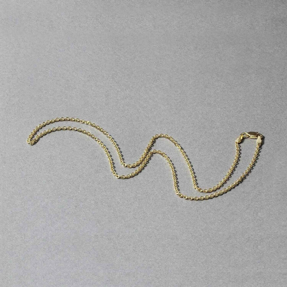 1.8 mm forsantina lite cable link chain in solid 14K yellow gold, view 5
