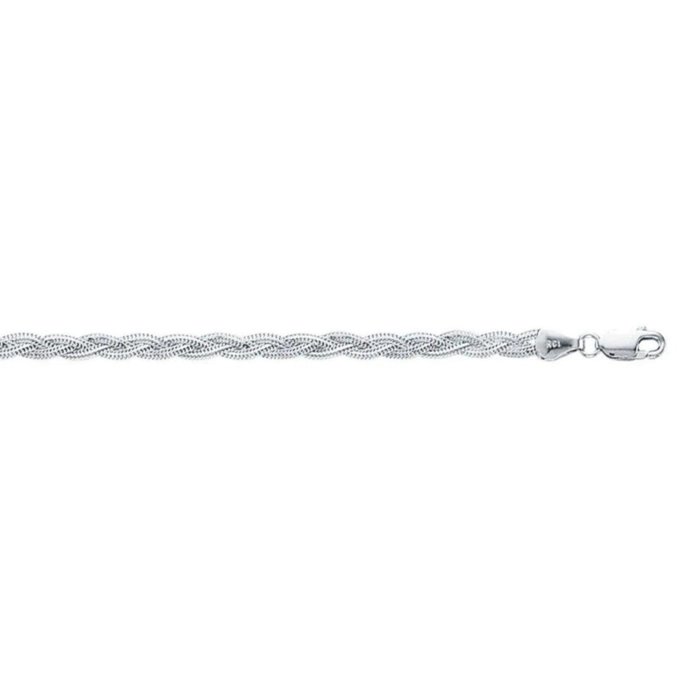 14K White Gold Braided Bracelet