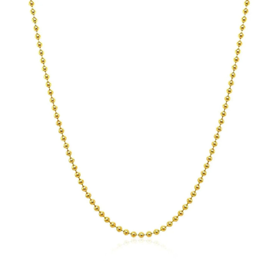 18K Yellow Gold Bead Chain