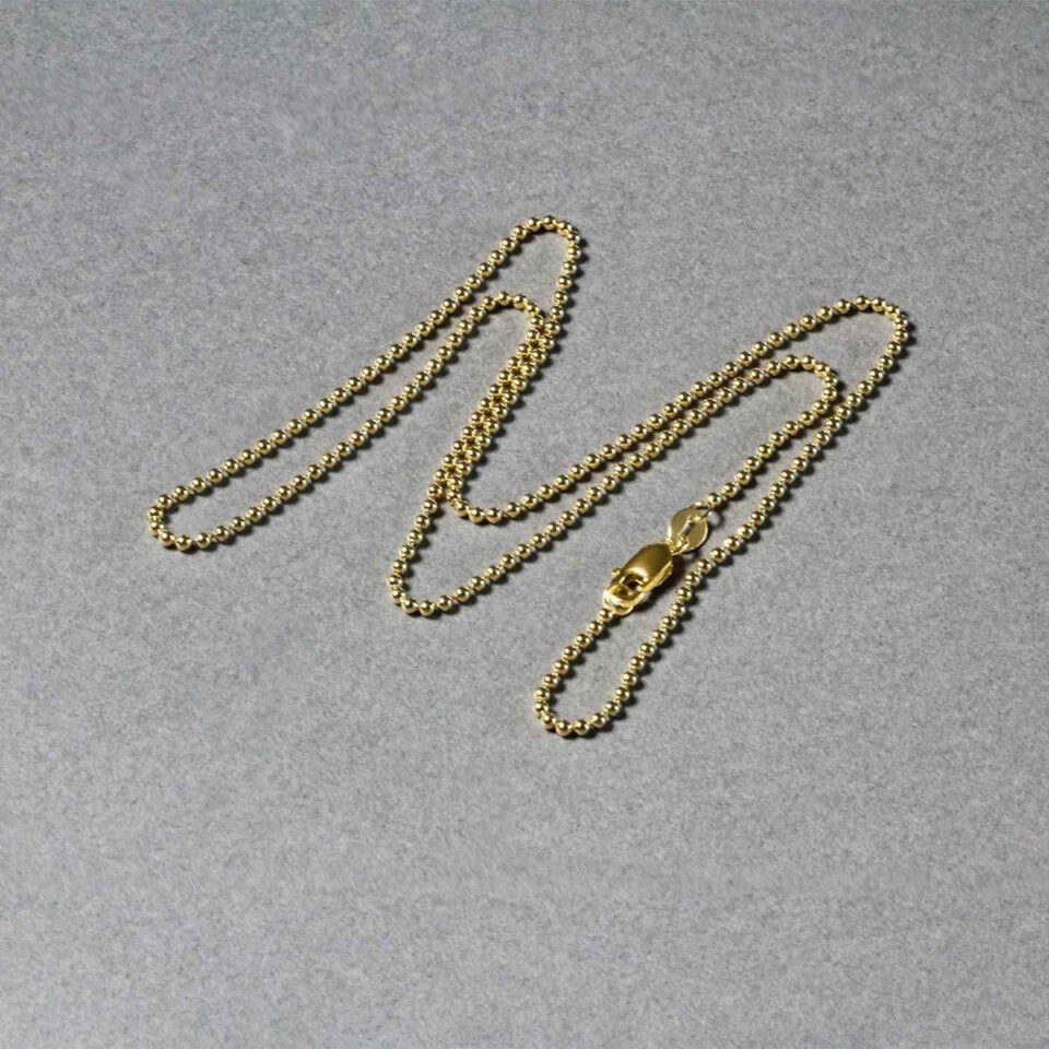 18K Yellow Gold Bead Chain