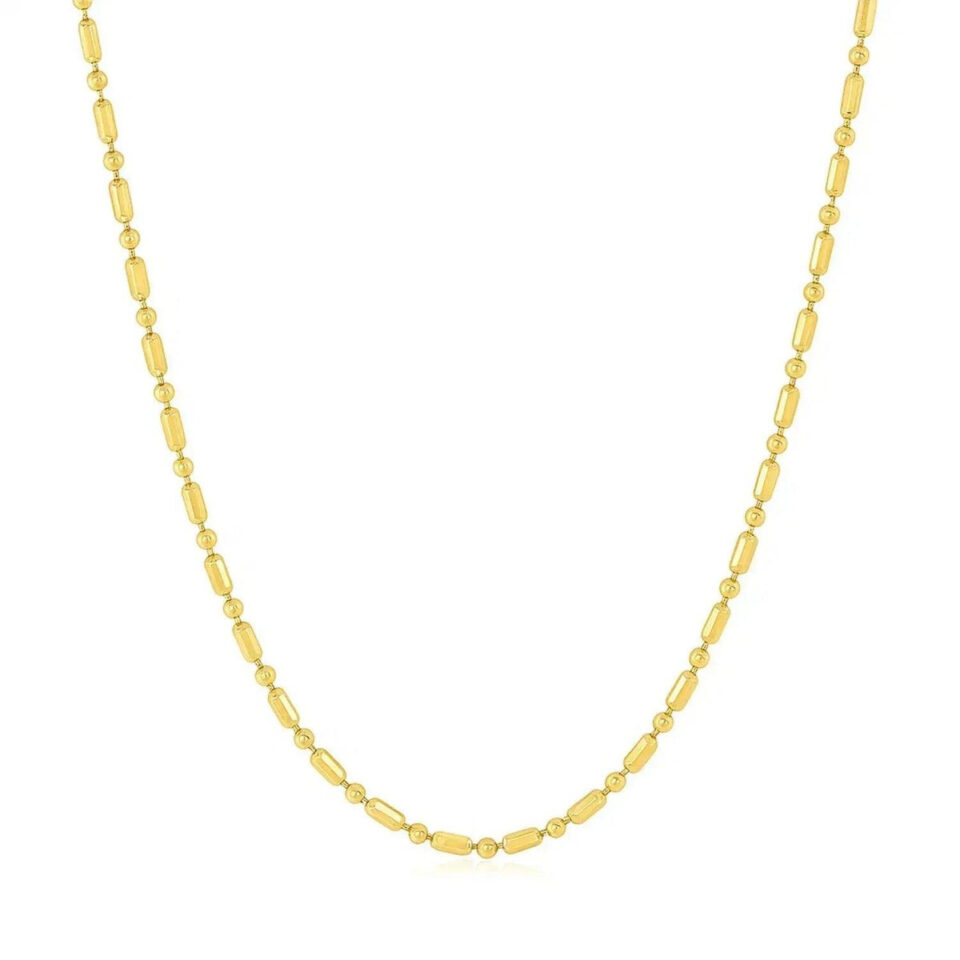 14K Yellow Gold Bead Chain 1.30mm