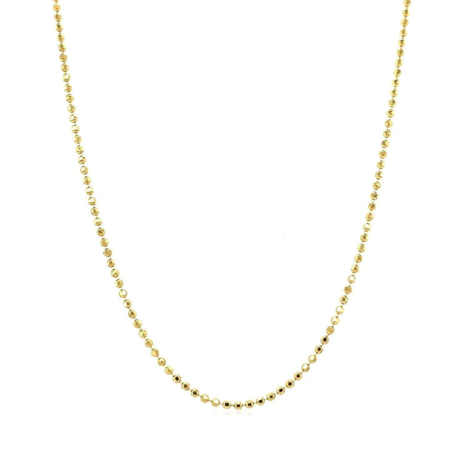 14K Yellow Gold Bead Chain 1.10mm