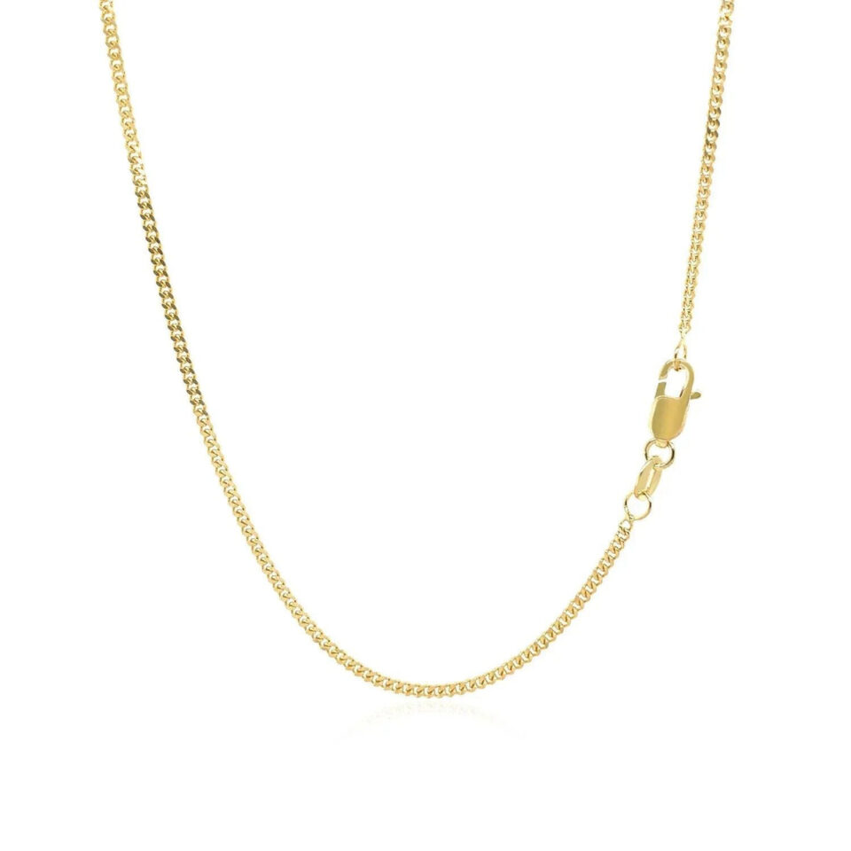 14K Yellow Gold Gourmette Chain, 1.4 mm
