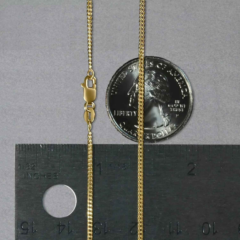 14K Yellow Gold Gourmette Chain, 1.4 mm