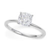 1 ct tw lab-grown diamond solitaire cushion ring in solid 10K white gold, engagement ring, view 2