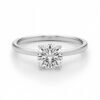 1 ct tw lab-grown diamond solitaire cushion ring in solid 10K white gold, engagement ring