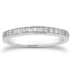 14K White Gold Lab-Grown Diamond Pave Wedding Ring Band 1/2 Around Set