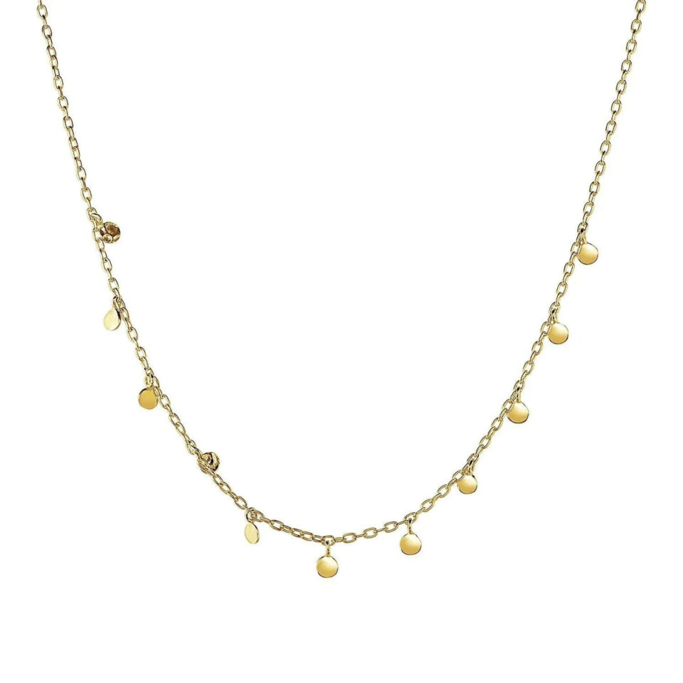 14K Yellow Gold Hammered Necklace