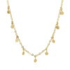 Hammered necklace in solid 14K yellow gold, view 2