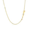 Hammered necklace in solid 14K yellow gold, view 3