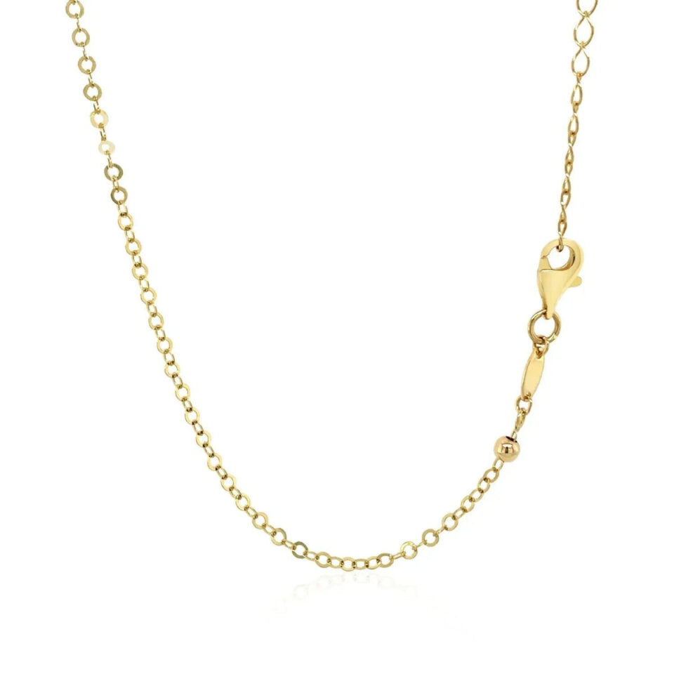 Hammered necklace in solid 14K yellow gold, view 3