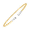 14K Two-Tone Gold Beaded Lab-Grown Diamond Bangle