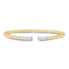 14K Two-Tone Gold Beaded Lab-Grown Diamond Bangle