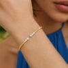 14K Two-Tone Gold Beaded Lab-Grown Diamond Bangle