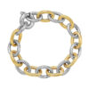 Sterling silver, rhodium plated diamond-cut bracelet