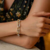 Sterling silver, rhodium plated diamond-cut bracelet, view 4