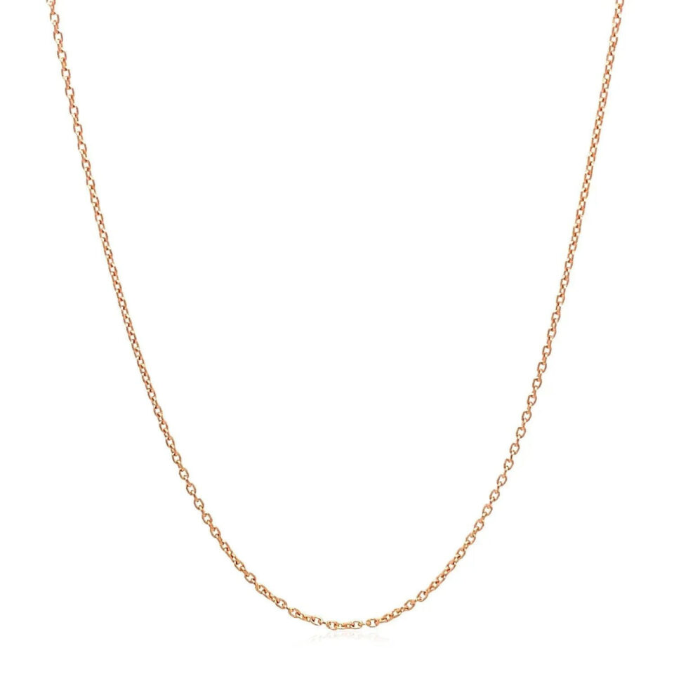 14K Rose Gold Cable Oval Chain