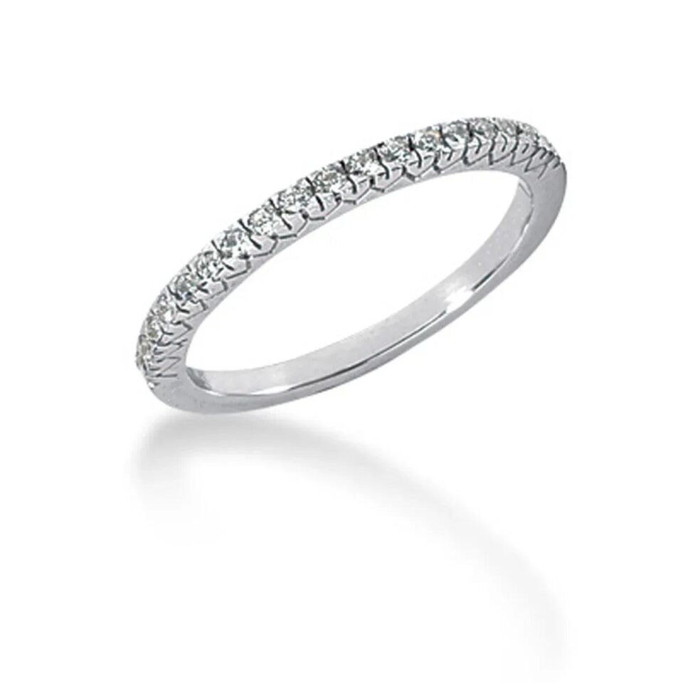14K White Gold Engraved Pave Lab-Grown Diamond Fishtail