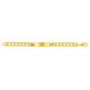10 mm 8 1/2 inch wide curb chain ID bracelet in solid 14K yellow gold, view 6