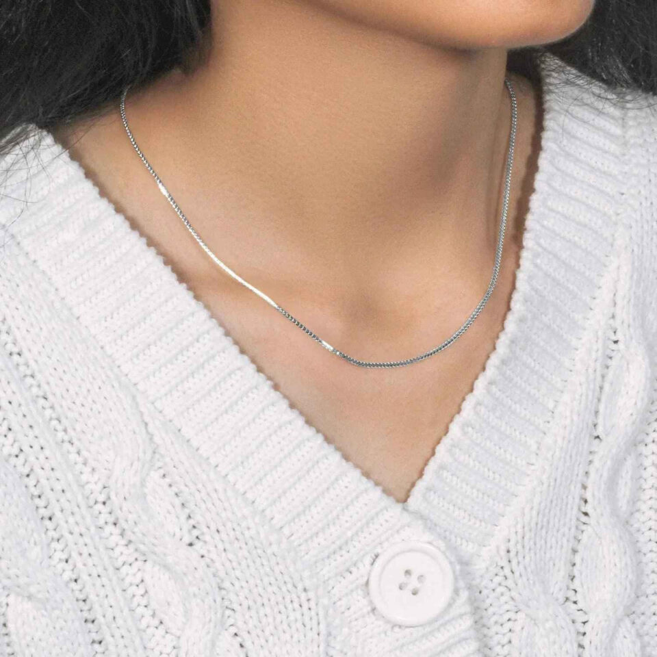 1.20mm franco chain in solid 14K white gold, view 10