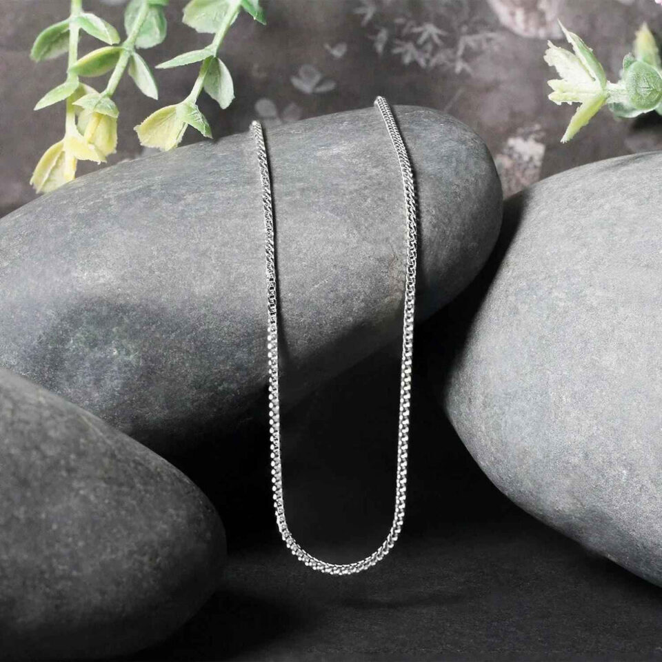 1.20mm franco chain in solid 14K white gold, view 5