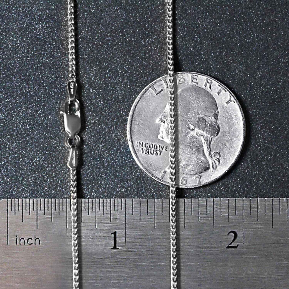 1.20mm franco chain in solid 14K white gold, view 7