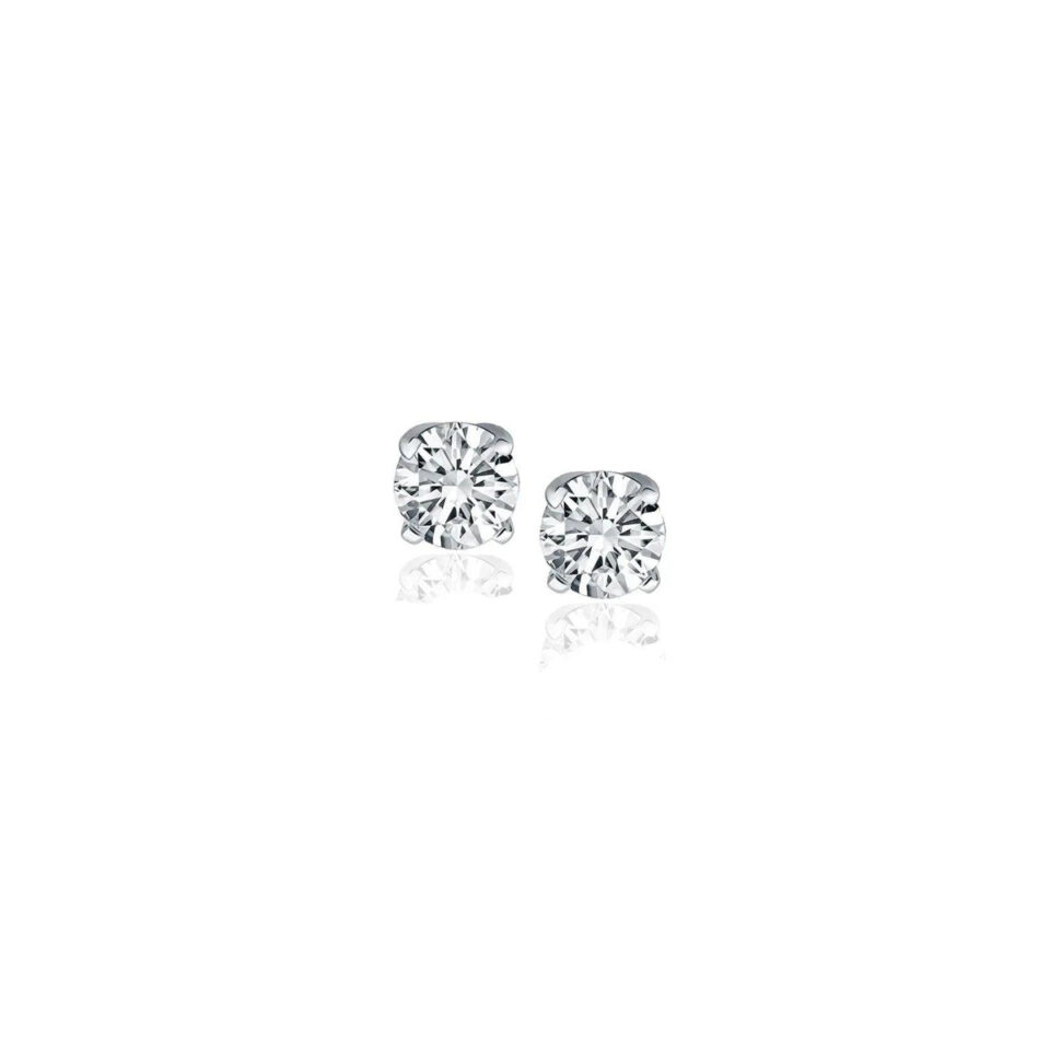 14K White Gold Lab-Grown Diamond Stud Earrings 1/4cttw