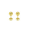 14K Yellow Gold Polished Round Stud Earrings