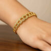 14K Yellow Gold Lite Charm Bracelet, 8 mm