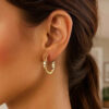 14K Yellow Gold Hoop Earrings Brick