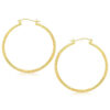 2x45mm hoop earrings in solid 14K yellow gold