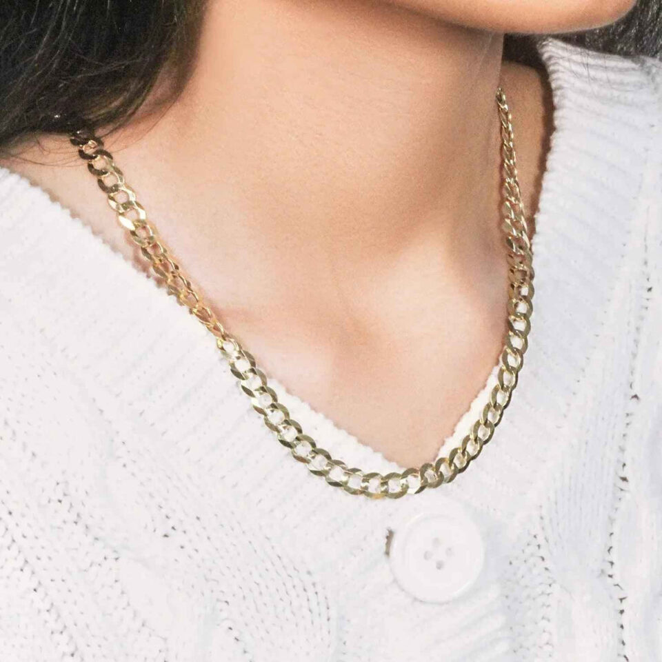10K Yellow Gold Curb Chain 7.00mm