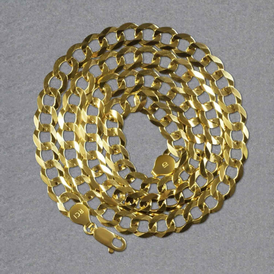10K Yellow Gold Curb Chain 7.00mm