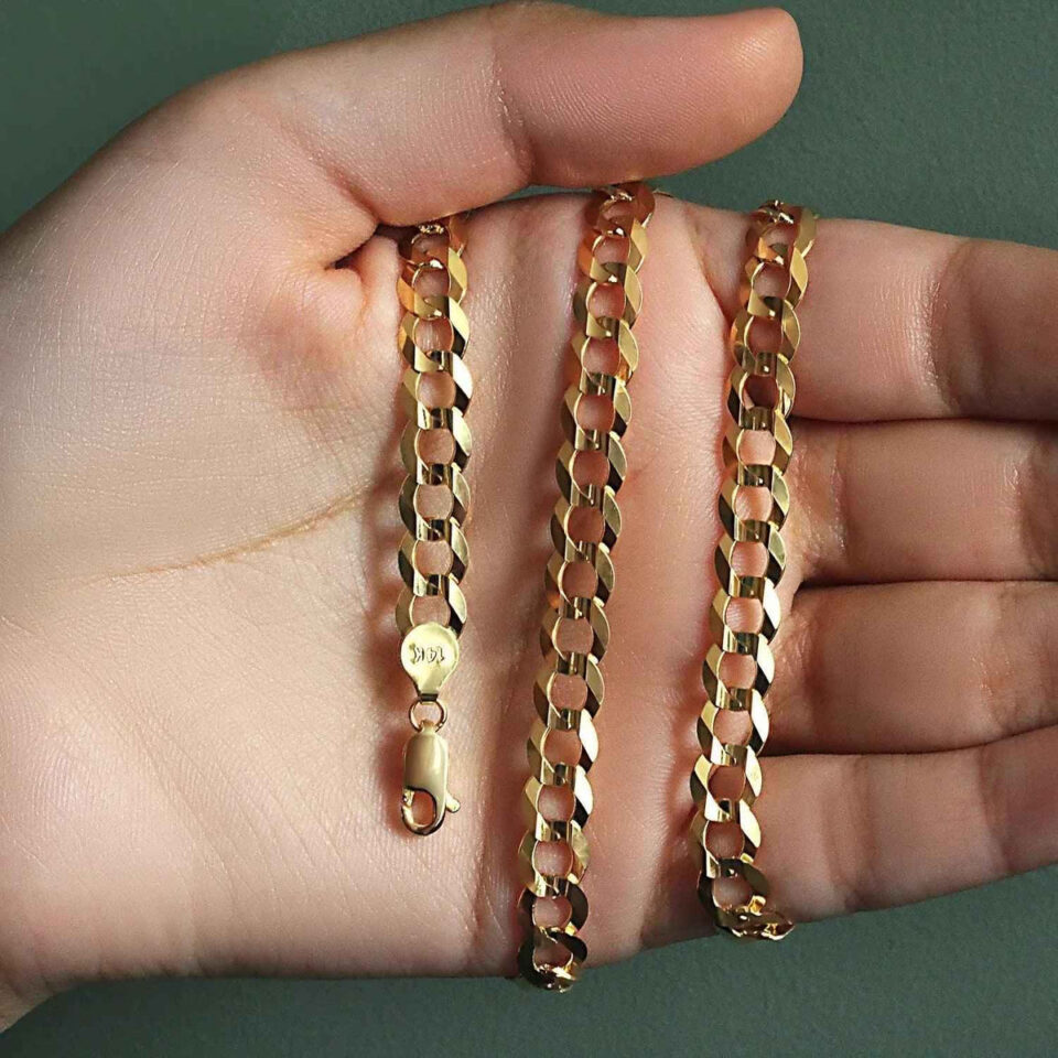 10K Yellow Gold Curb Chain 7.00mm