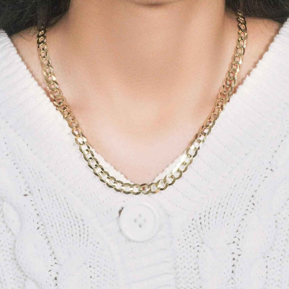 10K Yellow Gold Curb Chain 7.00mm