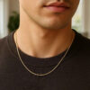 0.90mm snake round chain in solid 14K yellow gold, view 10